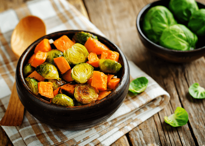 Roasted Carrots and Brussels Sprouts