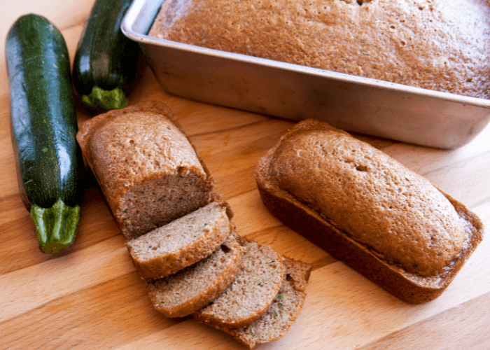 Zucchini Bread in a loaf pan