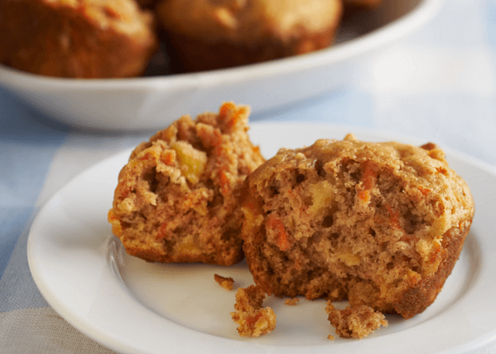 Pineapple Carrot Muffins on a plate