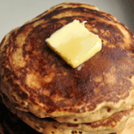 A stack of banana pancakes