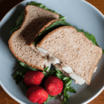 Apple Tuna Sandwich with strawberries