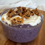 Blueberry Overnight Oats topped with yogurt and granola