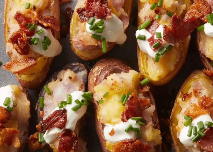 Loaded Fingerling Potatoes with bacon and cheese