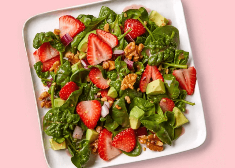 Strawberry Spinach Salad with Avocado & Walnuts