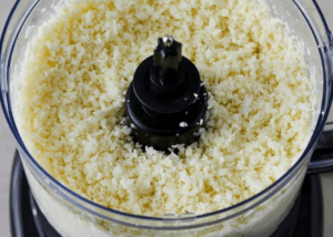 Chopped cauliflower in the food processor