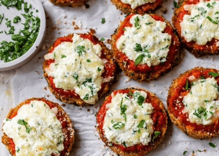 Giant Zucchini Parmesan on a baking sheet