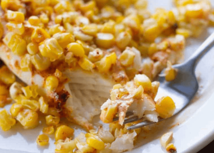 Tilapia with roasted corn