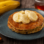 3-ingredient Pancakes with banana slices