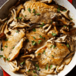 Creamy Chicken & Mushrooms in a skillet