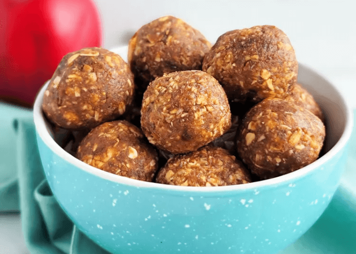 Apple Pie Energy Balls in a bowl