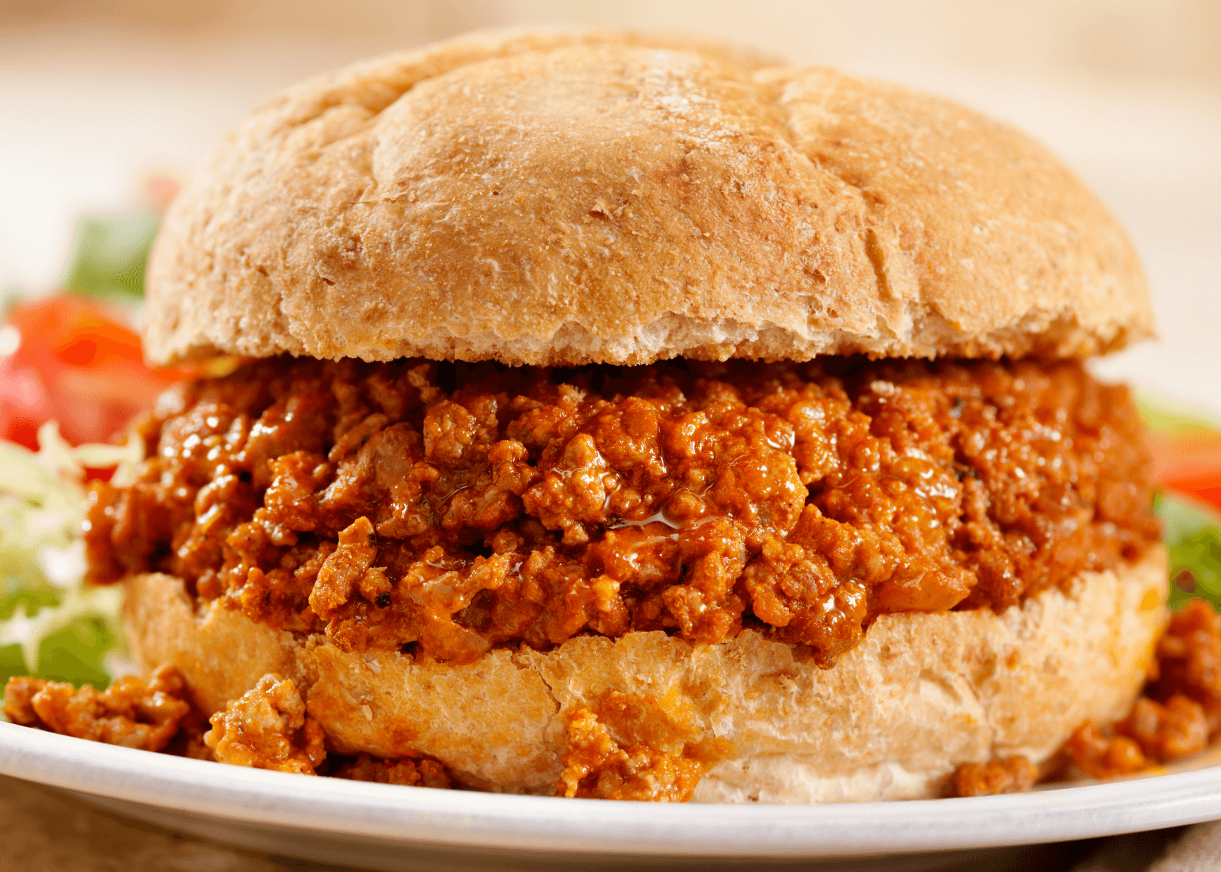 Sloppy Joes sandwich on a plate