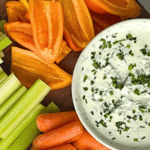 Cottage Cheese Chive Dip with veggies