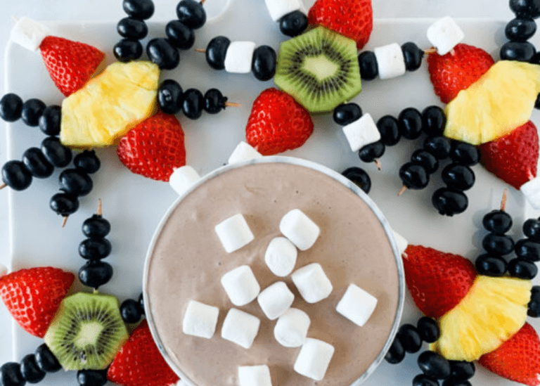 hot cocoa dip with fruit