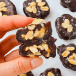 Medjool dates with peanuts, chocolate, and peanut butter