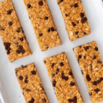 Homemade Granola Bars on a baking sheet