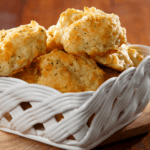 fluffy biscuits in a bowl